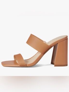 Ready for Spring! Nine West Gati Macaroon Size 10 Nude Block Heel Mules Slip On
